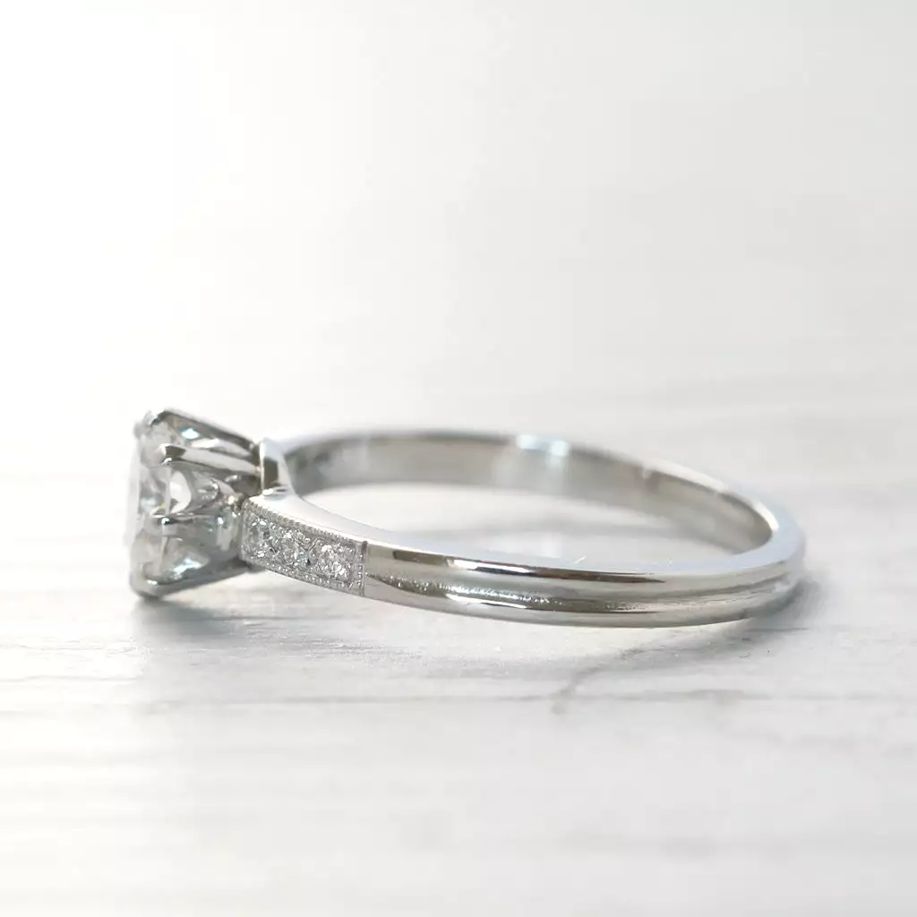 Vintage Style 0.65 Carat Brilliant Cut Diamond Solitaire