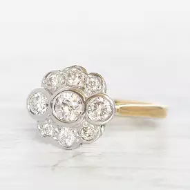 Vintage Style 0.75 Carat Diamond Cluster