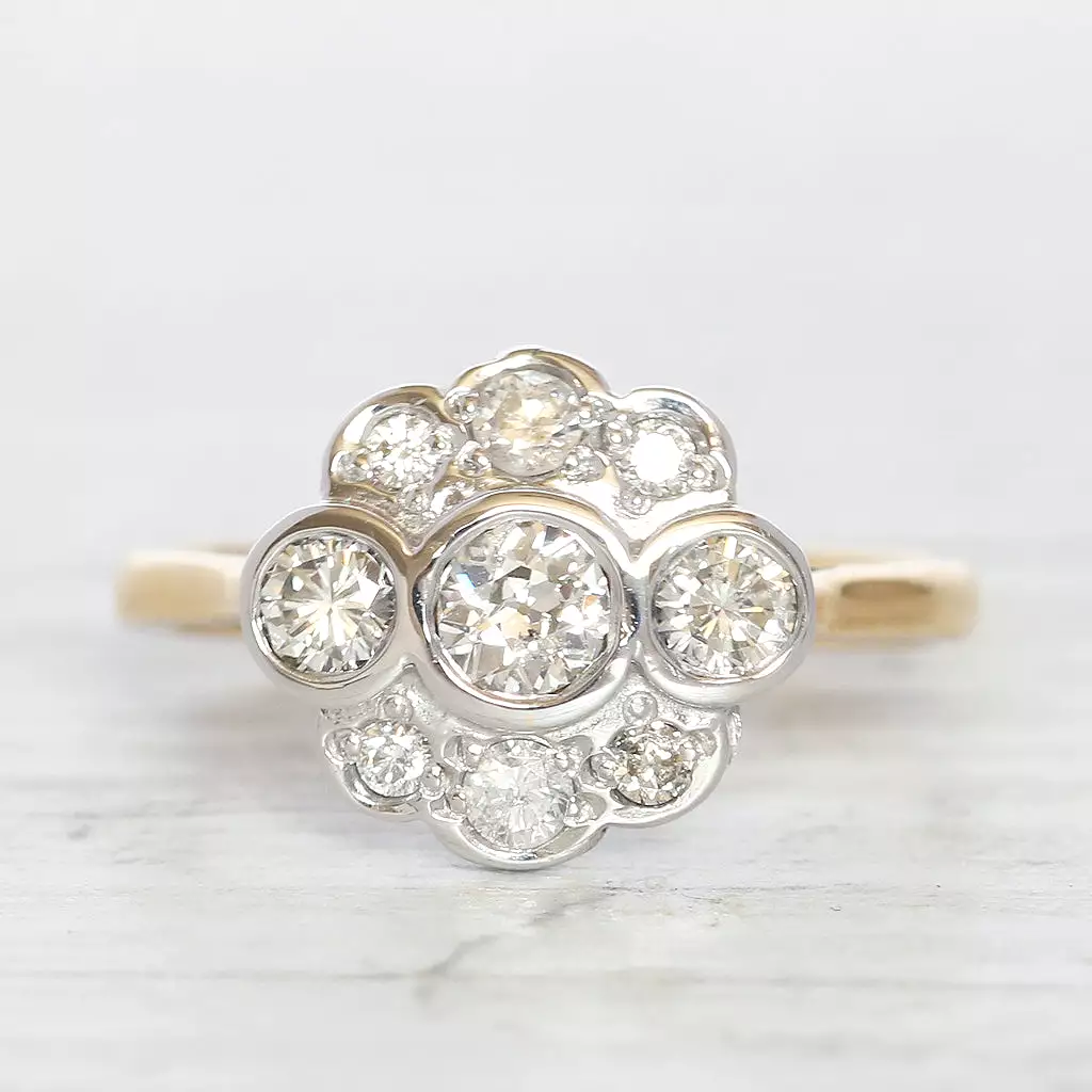 Vintage Style 0.75 Carat Diamond Cluster