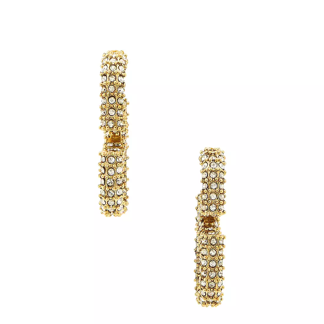 VLogo Metal Pave Earrings 2.5cm