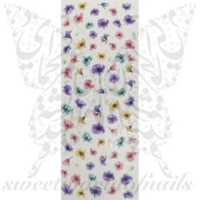 Watercolor Flower Nail Art Water Decals Wraps