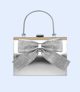 WB2613-SILVER-Women Snazzy Clutch