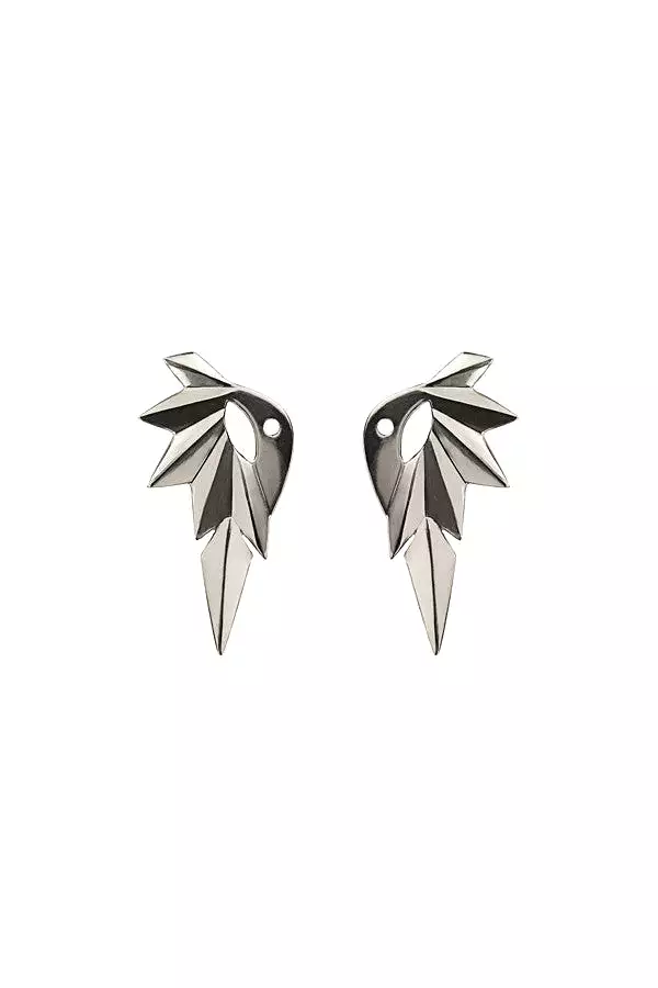 Wing Reverse Earring, Silver