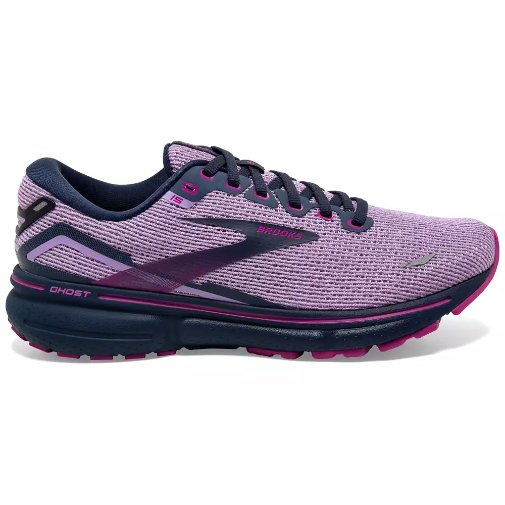 Women's Brooks Ghost 15, Rhapsody/Dress Blue/Viola, 12 B Medium