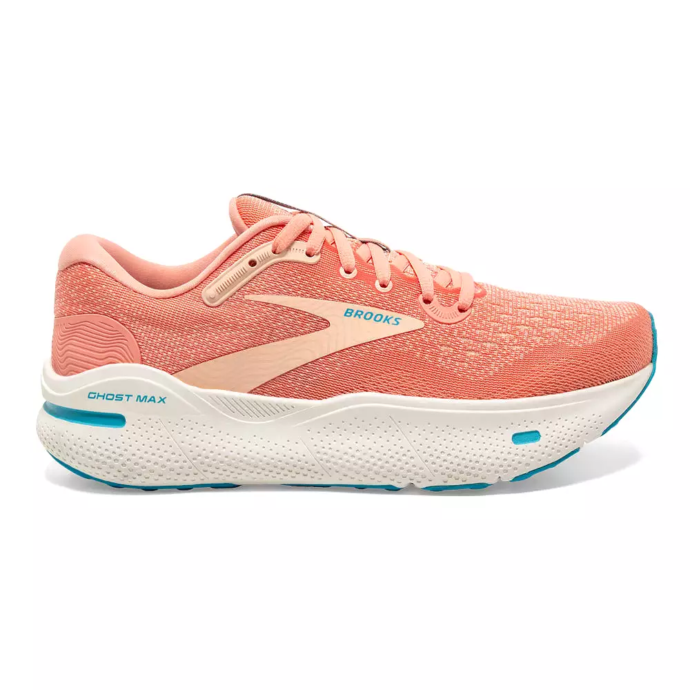 Women's Brooks Ghost Max, Papaya/Apricot/Blue, 6 B Medium