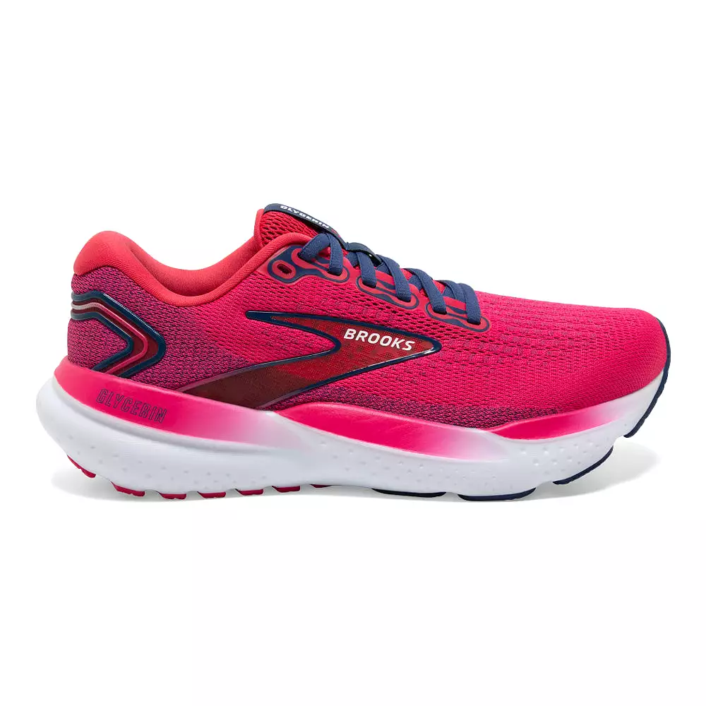 Women's Brooks Glycerin 21, Raspberry/Estate Blue, 11 B Medium