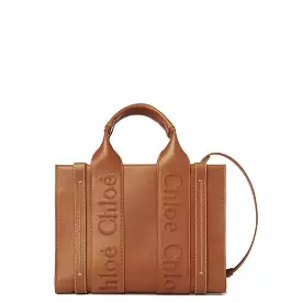 Woody Tote Small Leather, Caramel