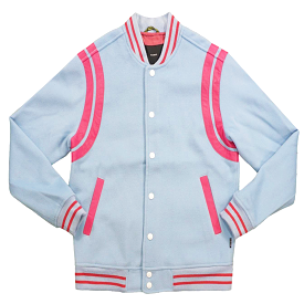 Wool Blend Varsity Jacket (Blue) /C1