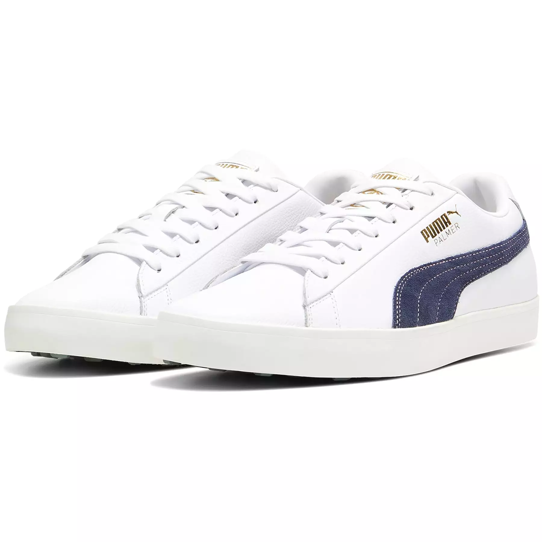 x AP Fusion Classic Golf Shoes White/Navy - SS24