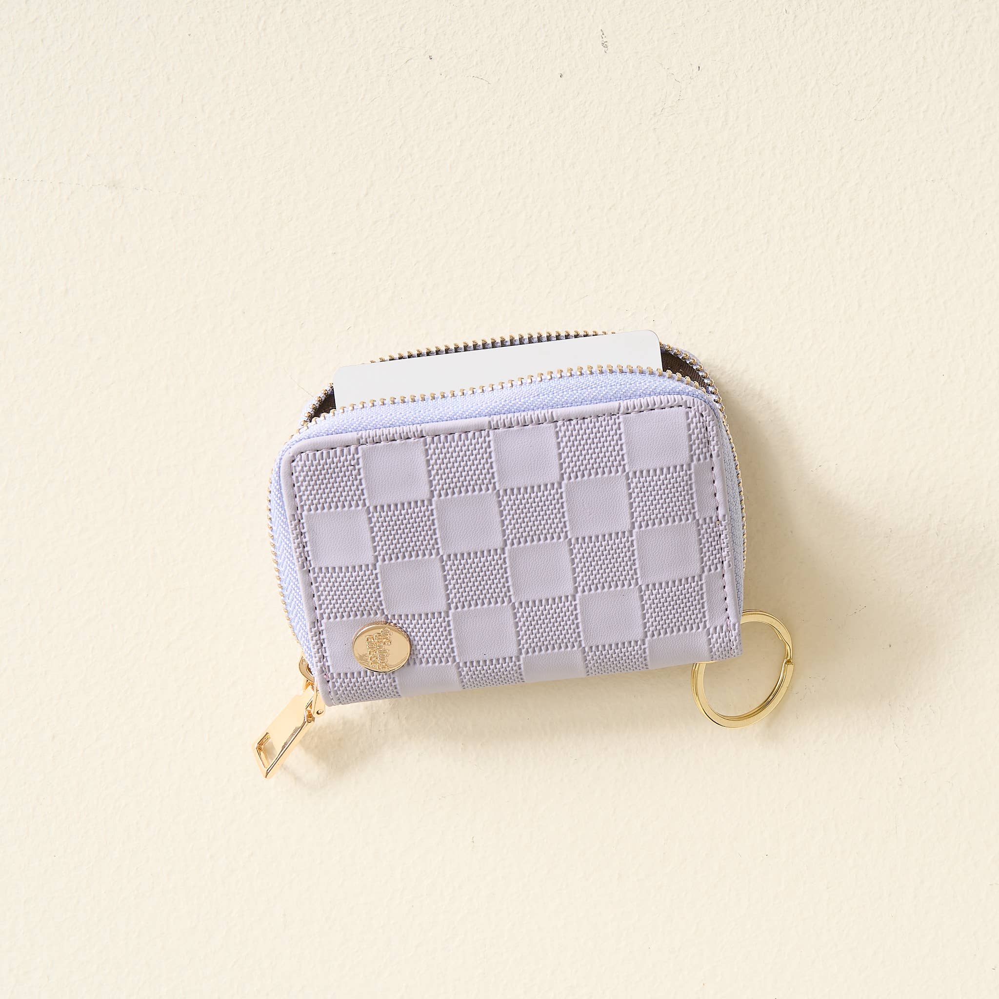 Zip Around Wallet- Periwinkle Check